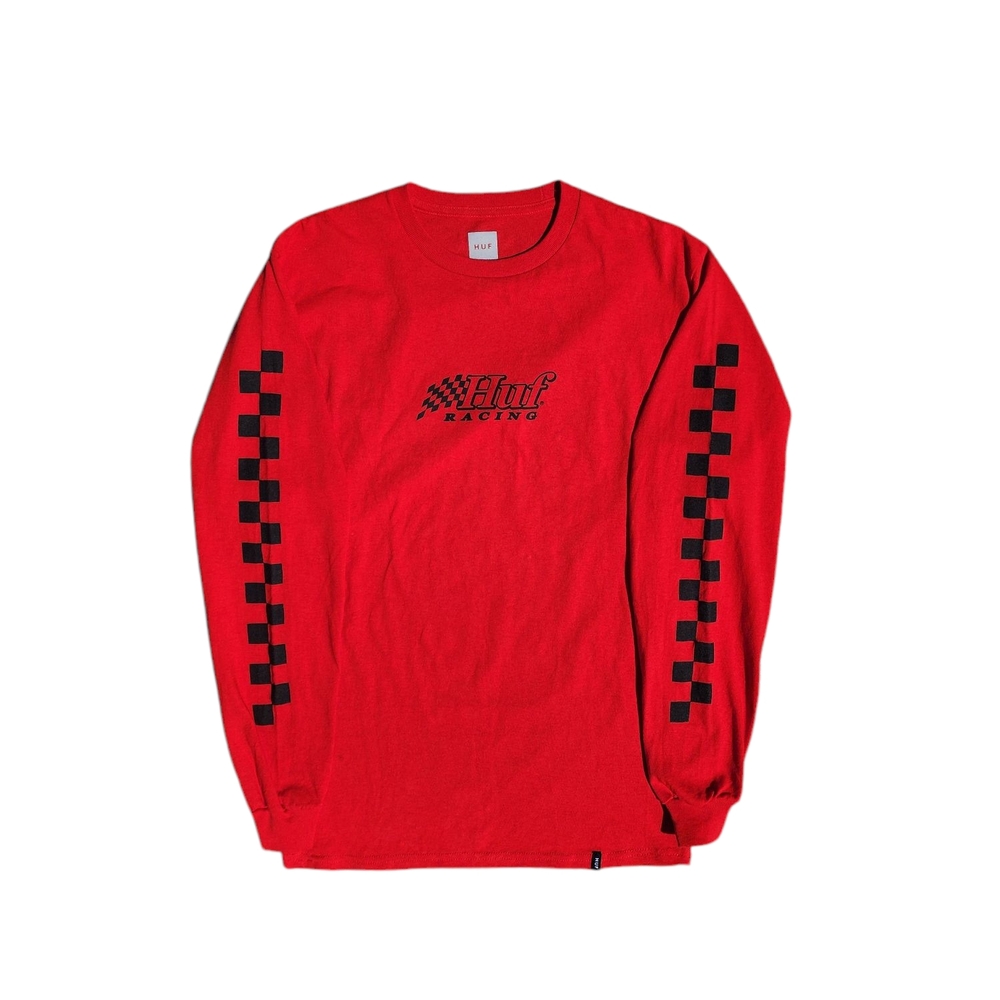 Huf Checkered Board Sleep Racing Red Long Sleeve T Shirt